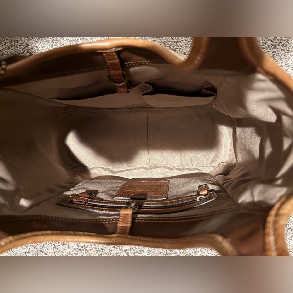 Coach Ergo Tote Patchwork Beige Brown Pebbled Leather Y2K Vintage LIKE NEW - Picture 6 of 6